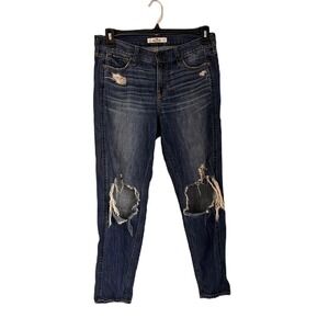 Hollister Jeans 5R Mid Rise Baggy Ripped Distress Relaxed Baggy Fit Size 5R